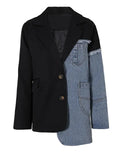 Women's Casual Denim Blazer Blue